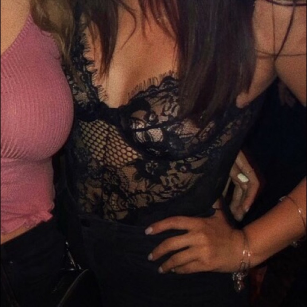 Black lace bodysuit/lingerie